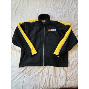 Vintage 90s NASCAR x Nikon Racing Jacket Full Zip Windbreaker Black Mens Med